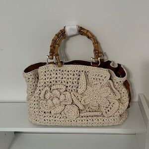 Patricia Nash Neutral Cantinella Crochet Bag
